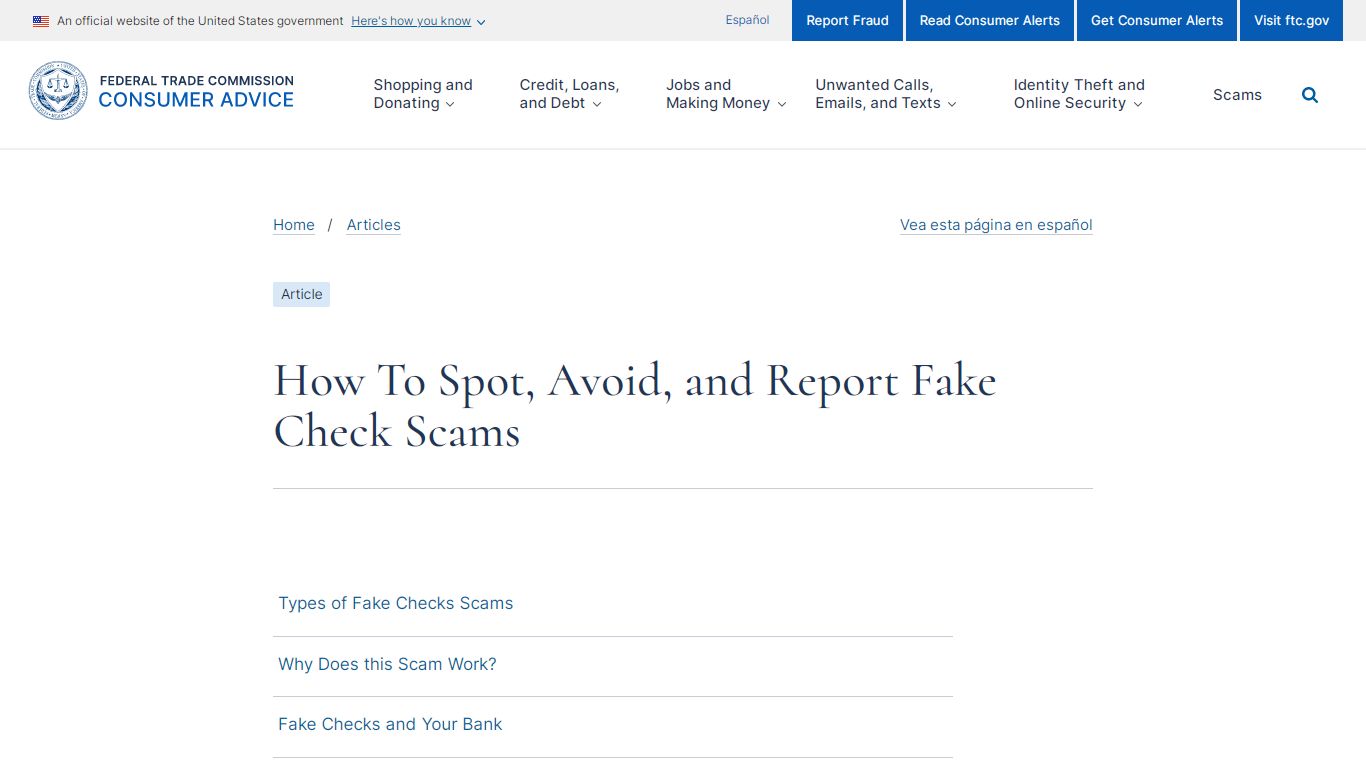 How To Spot, Avoid, and Report Fake Check Scams